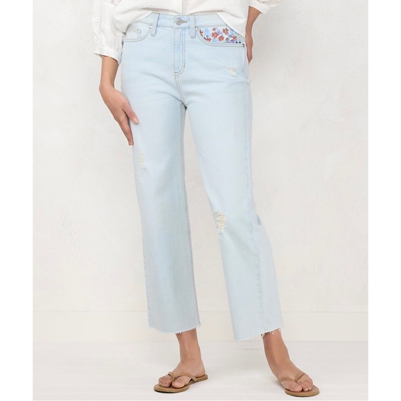 LC Lauren Conrad Denim - *SOLD*NWT LC Lauren Conrad Perfect Vintage Super High-Waist Crop Jeans Blue SZ